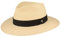 Breiter ORIGINAL Panamahut Strohhut aus Ecuador Lederband Handgeflochten UV-Schutz Bruchschutz Natur Ripsband S 55-56