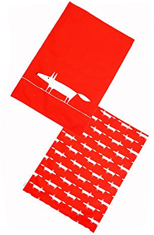 Scion by Dexam Mr Fox Set of 2 Tea Towels - Red