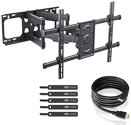 TV Wandhalterung für 37-70 Zoll (ca. 94-178cm) Flach & Curved LCD LED OLED Fernseher & TFT Monitor | Schwenkbar Neigbar Ausziehbar | Wand Halter Fernseher Halterung | VESA 200x200-600x400 | Schwarz