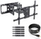 TV Wandhalterung für 37-70 Zoll (ca. 94-178cm) Flach & Curved LCD LED OLED Fernseher & TFT Monitor | Schwenkbar Neigbar Ausziehbar | Wand Halter Fernseher Halterung | VESA 200x200-600x400 | Schwarz