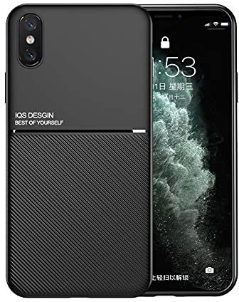 Kepuch Mowen Coque Housse Étui Plaque de Métal Intégrée pour iPhone XS Max - Noir