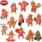 Weihnachtsbaumschmuck, 12 Stück, traditioneller Ingwer Mann, Weihnachtsbaumschmuck, hängende Charms