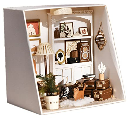 XLZSP DIY Miniatur Puppenhaus Kit Papier Haus Zubehör Möbel Papier Tip Life PR Serie Dreidimensionale Papierkunst Heimtextilien Puzzle Handgefertigte Spielzeuge (Xiangyang Study)