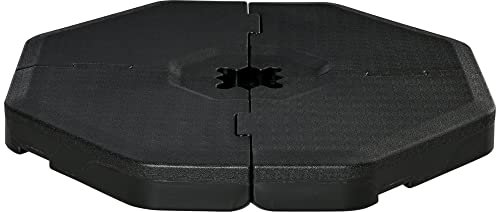 Outsunny Lot 4 Pieds de Parasol Poids de Supports pour Parasol Poids de lestage carré poignée pour Parasol déporté polyéthylène - A remplir d'eau et de Sable jusqu'à 140 kg - 109 x 109 x 10 cm Noir