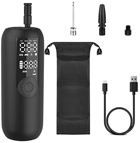 Compresseur d'air Portable, Gonfleur de Pneu sans Fil, Mini Pompe à vélo électrique avec Affichage numérique, compresseur d'air électrique 150PSI 2000mAh, pour Voiture, Moto, vélos, Ballon