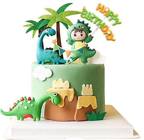 Gyufise 9Pack Dinosaur Cake Decorations Dinosaur Babyshower Happy Birthday Cupcake Topper Dinosaur Cake Toppers for Kids Birthday Baby Shower Party Supplies