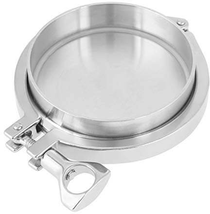 Tri Morsetto Sanitario in Acciaio Inox 4 raccordi per Tubi Triclamp Set Morsetto Singolo Tri Morsetti Trifoglio Tubo Sanitario Saldatura Ghiera Guarnizione in Silicone 4 Coperchio Terminale