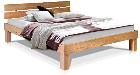 moebel-eins Pumba Massivholzbett mit Kopfteil, Material Massivholz, Fichte