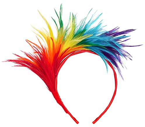 baotongle 20er Jahre Stirnband Feder Haarreif Haarband 1920s Fascinator Feather Headband Kopfbedeckung für Karneval Vinatge Party Cosplay Halloween (3 colors) (Bunt)