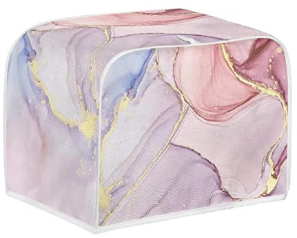 Dolyues Cubierta universal para tostadora de pan, tostadora, horno, a prueba de polvo, protector para electrodomésticos de cocina, para tostadora de 4 rebanadas, cubierta de máquina tostadora rosa