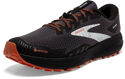 BROOKS Herren Divide 4 GTX Sneaker, Black/Firecracker/Blue, 40.5 EU