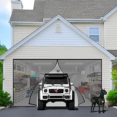 Fliegengitter Balkontür 255 x 235 cm Magnetischer Fliegenvorhang Moskitonetz, Auto Schließen, magnetische Adsorption, Luft kann frei strömen, für Türen/Patio【Schwarz】