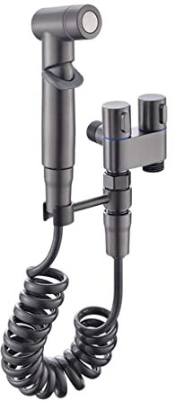 Neroyaner Inodoro Bidet duche Spray 1 en 2 out válvula de Control Dual 1 en 2 Faucet de baño para Lavadora para Bidet Gris Gris