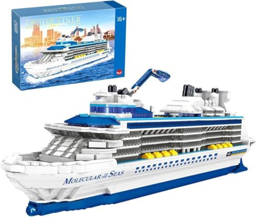 Auspcers Technik Kreuzfahrtschiff Modellbausatz, 2428 Stücke Boot Modell Kits Montage Spielzeug, MOC Micro Mini Bricks Cruise Liner Modellbausatz, Nicht Kompatibel mit großen Marken