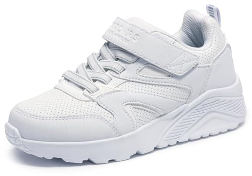 Skechers Boy's Uno Lite Echo Surge Trainers, White Synthetic/White Trim, 10.5 UK Child