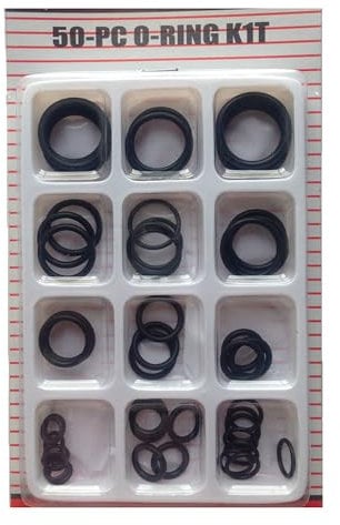 Lizzy 50 Pcs O-Rings Gasket Kit | 12 Sizes Rubber Washers O Rings Assorted, Kitchen Tap Washers Seals Spacers Insulating Plumbing Plumber Sealing For Quick Repair