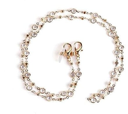 lfdhcn Crystal Glasses Chain Women Heart Pearl Beaded Mask Hanging Rope Eyeglass Accessories Mask Chain Sunglasses Rope Chain