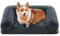 Feandrea FluffyHug Hundebett, Hundekissen Größe L, Hundematte für mittelgroße Hunde, Hundesofa Noppenschaumstoff, Bezug abnehmbar und waschbar, 91 x 68 x 23 cm, dunkelgrau PGW232G02