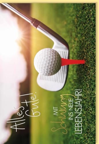 Skorpion Geburtstagskarte Golf Golfspieler Motiv Golfschläger und Golfball - mit Umschlag