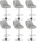 Yaheetech Lot de 6 Tabourets de Bar en Similicuir Hauteur Réglable de 86 cm à 107,5 cm Chaises de Bar Assise Pivotante Repose-Pied Carré Tabourets Hauts Cadre Métallique Galvanisé Gris Clair