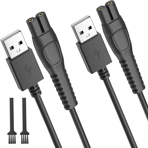 2er-Pack 5V QP2724 Ladekabel für Philips Norelco One Blade 360 QP2834 S3145 QP4530 QP4631 QP1924 QP6552 MG7910 MG5910 MG9520 X3001 Rasierer Lader Kabel (NEIN Netzeil)