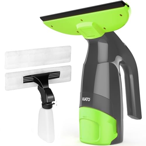 Window Vacuum Squeegee Cordless, Rechargeable Window Vac Cleaner with Spray/Squeegee/Vacuum, Electric Squeegees for Windows, Tiles, Glass, Mirror, 200ml Water Tank