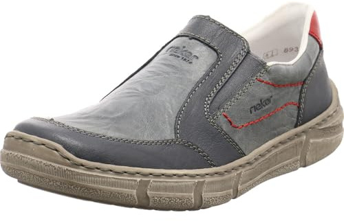Rieker 04052-12 Herren Slipper Leder blau blau
