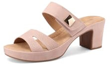 QUEEN HELENA Sabot con Tacco Largo con Sottopiede Ortopedico Donna BZ399 (BZ399 Rosa, Sistema Taglie Calzature EU, Adulto, Donna, Numero, Media, 38)