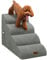 Deconovo Hunde Treppe für Bett und Sofa, Weiche Hundetreppe für Kleine & Große Hunde 4 Stufen, Abnehmbare Katzentreppe Waschbare Hunderampe mit Rutschfestem Bezug Haustiertreppe, 72x40x50 cm, Hellgrau
