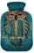 Hot Water Bottle with Cover, Boho Owl 1L Leakproof Hot Water Bag for Hand Feet Warmer, Neck, Shoulder, Back, Muscle Pain Relief, Cold Compress