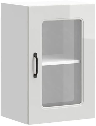 vidaXL Armario Pared Cocina Puerta Cristal Kalmar Blanca Alto Brillo