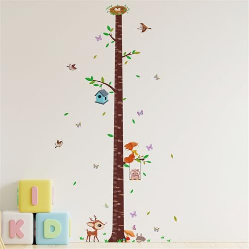 Messlatte für Kinder Wandtattoo, Wandtattoo Wandaufkleber HöHe, Wandtattoo Kinderzimmer, Personalisierte Messlatte Als Wandtattoo, Waldtiere Wandaufkleber für Kinderwachstum (Tuba)