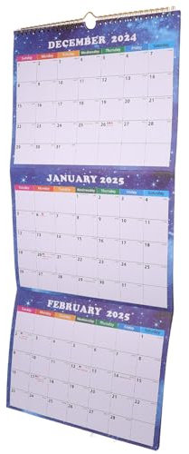 TEHAUX Hängender Wandplaner 2025 3-monats-kalender Mit Reichlich Platz Für Notizen Und Kompaktem Faltbarem Design