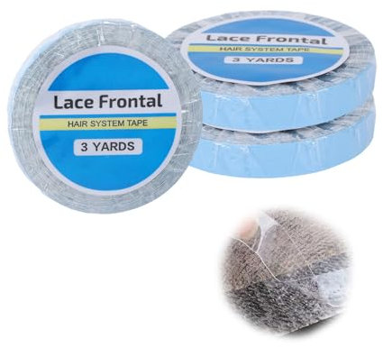 3 Rollen Invisible Tape Extensions Kleber Atmungsaktiv, Doppelseitige Tapes Klebestreifen Extensions für Haarverlängerung, Starker Halt für Echthaar, Wasserfest & Schweißfest, 0.8cm*3Yards