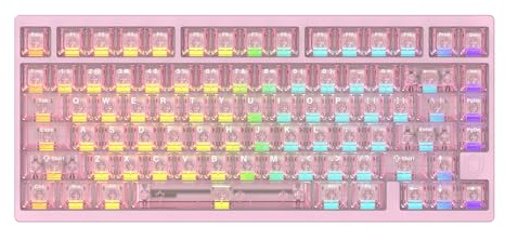 IROK MG75PRO Mechanische Tastatur mit 81 Tasten, kabelgebunden, Hall-Effekt, 8 kHz/ARGB/CNC-Aluminium, Dichtungsstruktur, Gaming-Tastatur (Rosa)