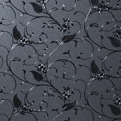 Niviy Static Cling Total Blackout Non-Adhesive Window Film Black Out Windows Covers Bathroom Door Glass Decoration Window Film Privacy Covering (Black, 29.5x 157.4)