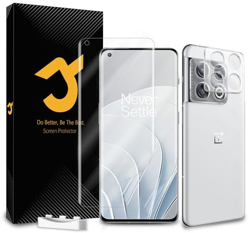 JZG 2x Film for OnePlus 10 Pro Screen Protector (No Glass) + 2x Camera Lens Protector, Easy Installation, Support Fingerprint Unlock, Anti-Fingerprint, Case friendly