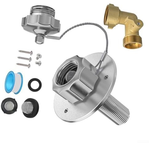 Entrée d'eau pour camping-car avec clapet anti-retour coudé à 90 ° 1,9 cm