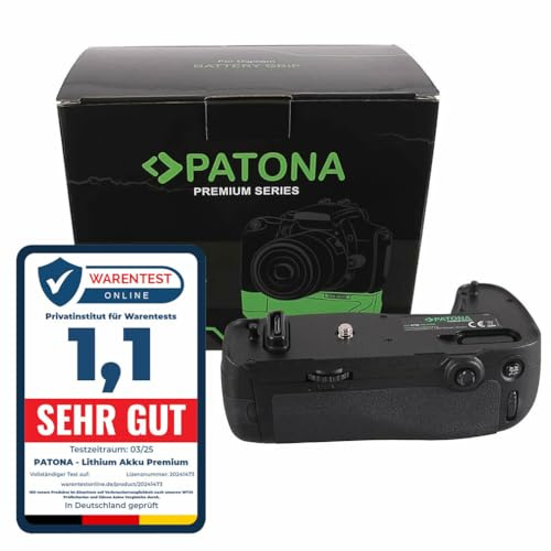 PATONA Premium Grip Batterie pour Nikon MB-D16, poignée | Logement pour 1X EN-EL15 ou 6X AA, grip vertical pour D750, ergonomique, antidérapant avec télécommande IR