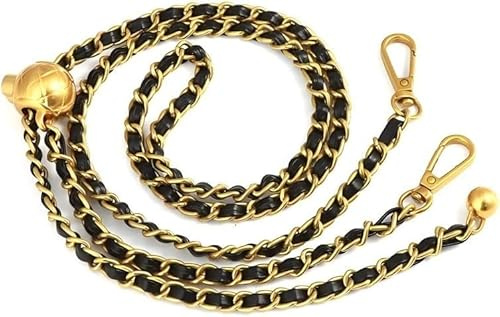 Noaxylic Väskkedja, 120 cm guldväska, ersättningsaxelrem i metall med rem, justerbara axelremmar, guldkuldesign för användning med ett brett utbud av enkla väskor
