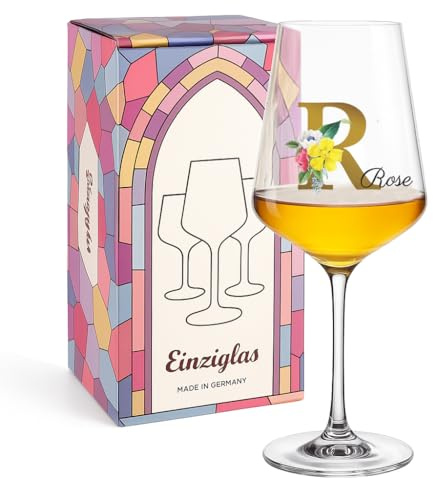 glastal Leonardo Weinglas mit UV-Druck Personalisiert mit Namen & Monogramm | Leonardo Puccini Gläser, 560ml Rotweingläser, Geburtstag Weihnachten Geschenk für Weinliebhaber Mama Frauen