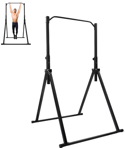 Power Tower, Dip Station e barra per trazioni autoportante, multifunzione Home Gym Attrezzatura pieghevole, altezza regolabile 1,75 – 2,3 m, torre multifunzione fino a 200 kg