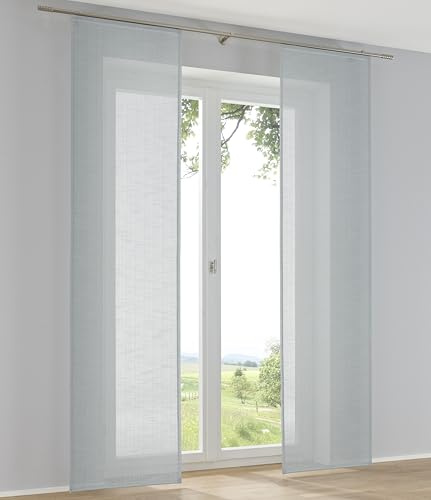 Kutti Schiebegardine Raumtrenner Boston türkis Leinenoptik Schiebevorhang mit Paneelwagen B 60 x H 225 cm (1 STK)