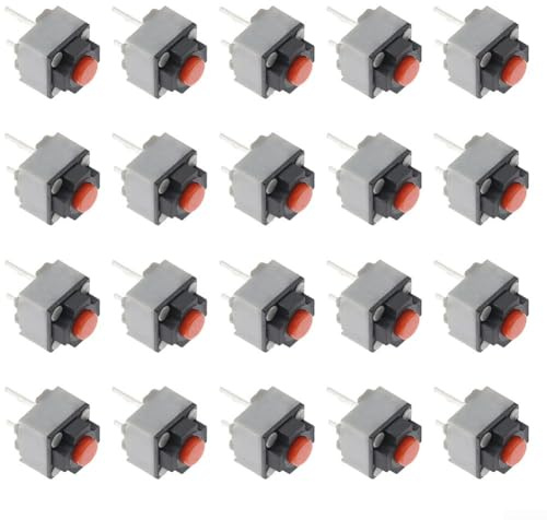 Silent Switch, 20 Pack Square 2Pin Tactile Button, Quiet Click Switches for Computer Keyboard Gaming Electronics