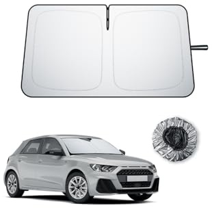 BIBIBO Compatible con Audi A1 GB 2019-2025 2026 Facelift Parasol Protección Solar UV Parabrisas Delantero Coche Parasol Coche Parasol Tela Sin Arrugas Parasol Interior Parasol Parabrisas Audi A1