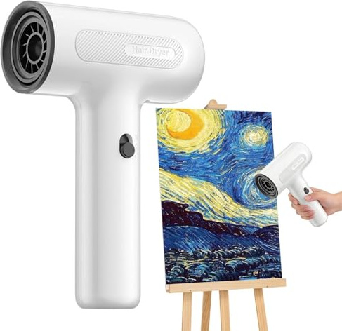 Asciugatore per Soffiatore per acquerelli artigianali ricaricabile USB ad | Soffiatore senza fili per pouring acrilico per resina epossidica, fai-da-te, laboratorio,