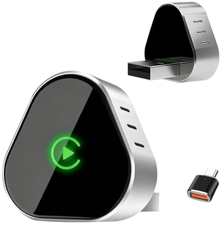 Chiosa Wireless CarPlay Adapter UK 2026 Upgraded, Effortlessly Convert Wired to Wireless CarPlay, Compatible with iPhone iOS 10+ & Android 11+, Mini&Stable Car Play Wireless Adapter