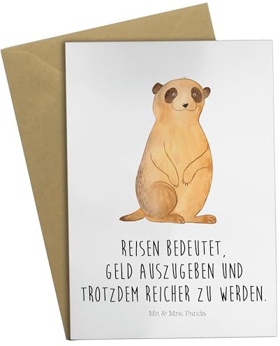 Mr. & Mrs. Panda neujahrskarte Erdmännchen - Geschenk, vatertagskarte, osterkarten, Afrika, Grußkarten, Klappkarte, Traveling, hochzeitskarten, Reisen, weihnachtskarten, Spruch, Roadtrip