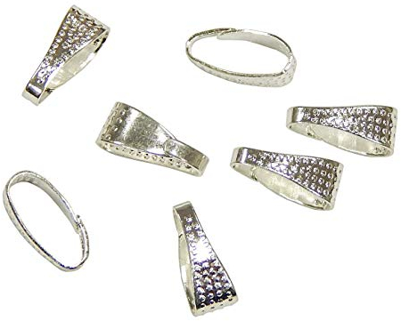 Perlin 20 Stück Anhängerschlaufe Ösen Anhänger Kettenverschluss Clip Collierschlaufen Kettenanhänger Verbinder Anhängeröse 8mm Bails (Silber)