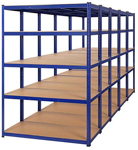 Yaheetech 5X Schwerlastregal 180x120x60 cm, Werkstattregal 120 cm breit, Kellerregal 5 Böden, Metallregal Schwarz pulverbeschichtet